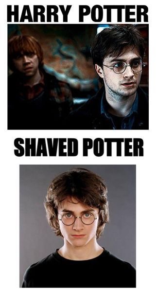 Harry Potter. Shaved Potter.