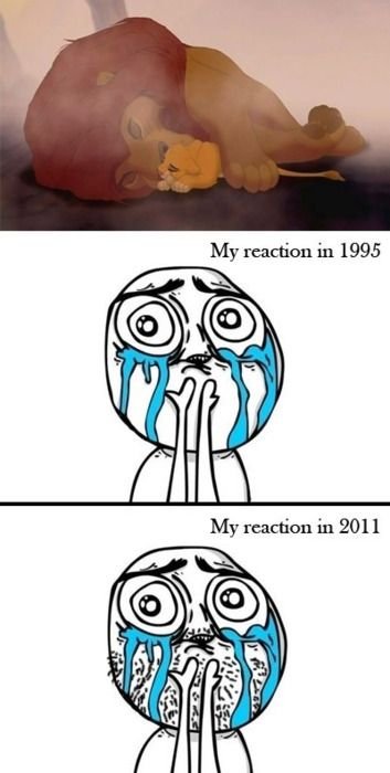 My reaction to The Lion King.