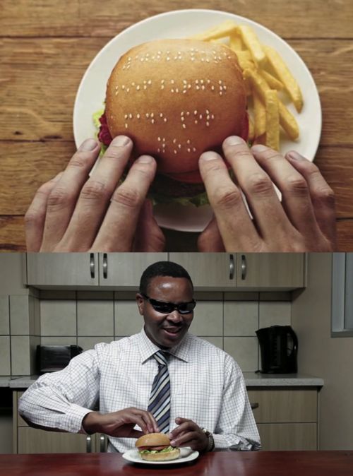 Burgers for the blind.