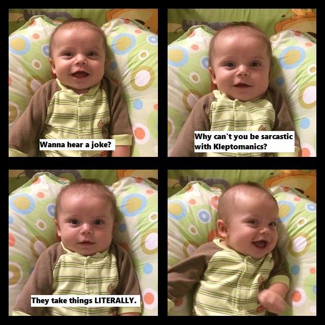 This baby has jokes