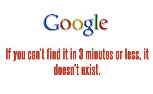 If you can't find it in 3 minutes...