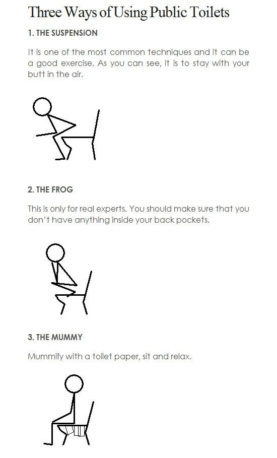 How to use a public toilet.