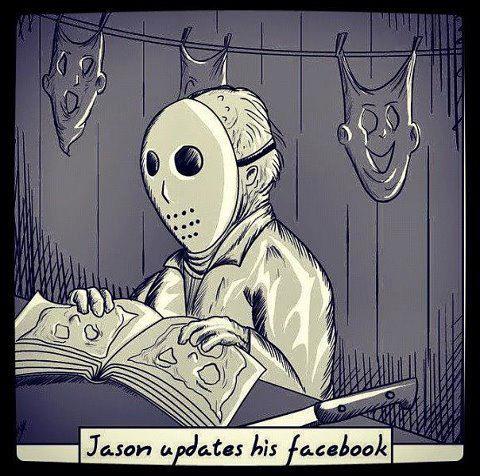 Jason updates his Facebook.