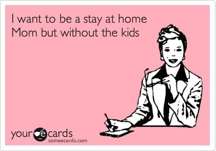 I want to be a stay at home mom, but without the kids.