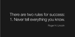 Two rules for success.