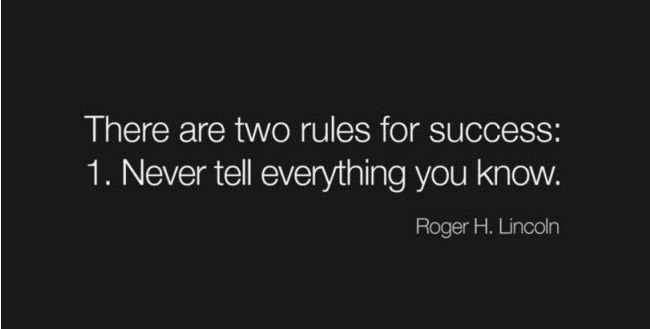 Two rules for success.