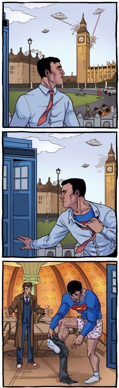 Superman meets Dr. Who.
