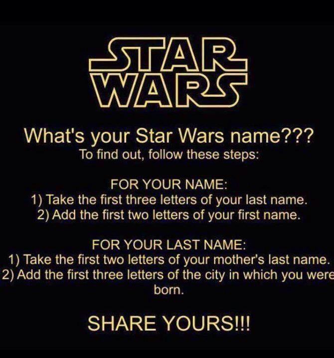 What's your Star Wars name?
