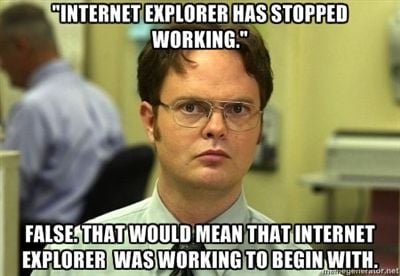 Internet Explorer has stopped working...