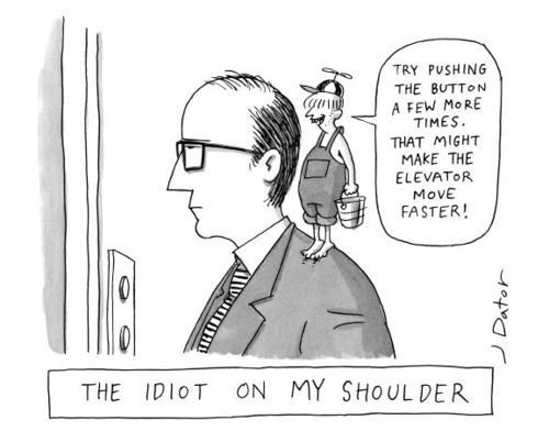 The idiot on my shoulder.