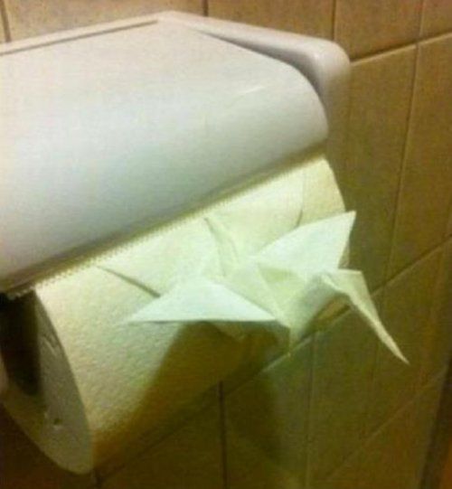 Origami level: toilet paper.