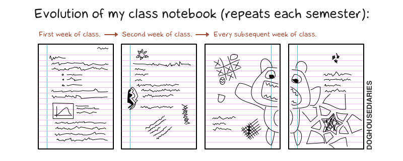 Evolution of my notebook.