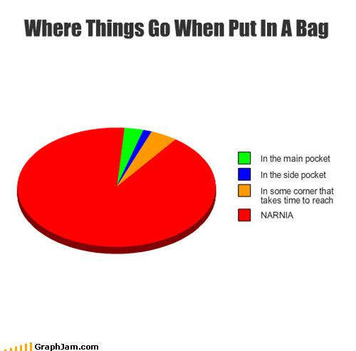 Where things go when put in a bag.