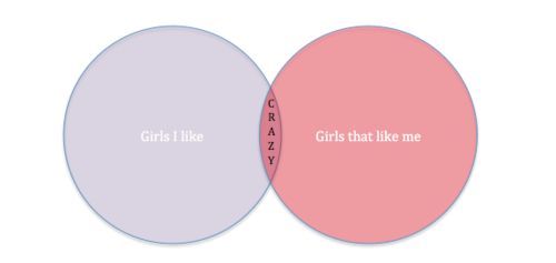 A Venn diagram.