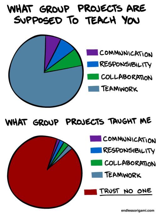 What group projects are suppose to teach you.