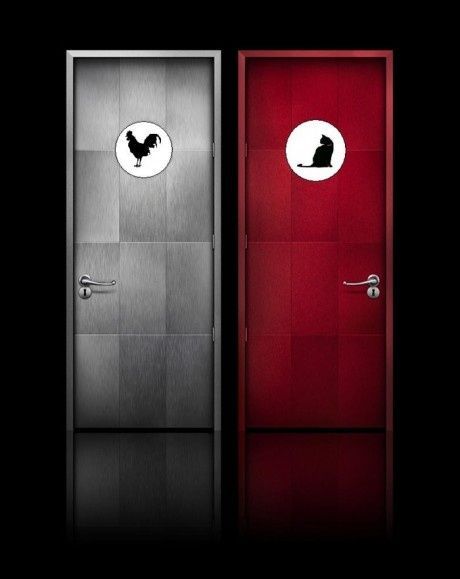 Bathroom doors.