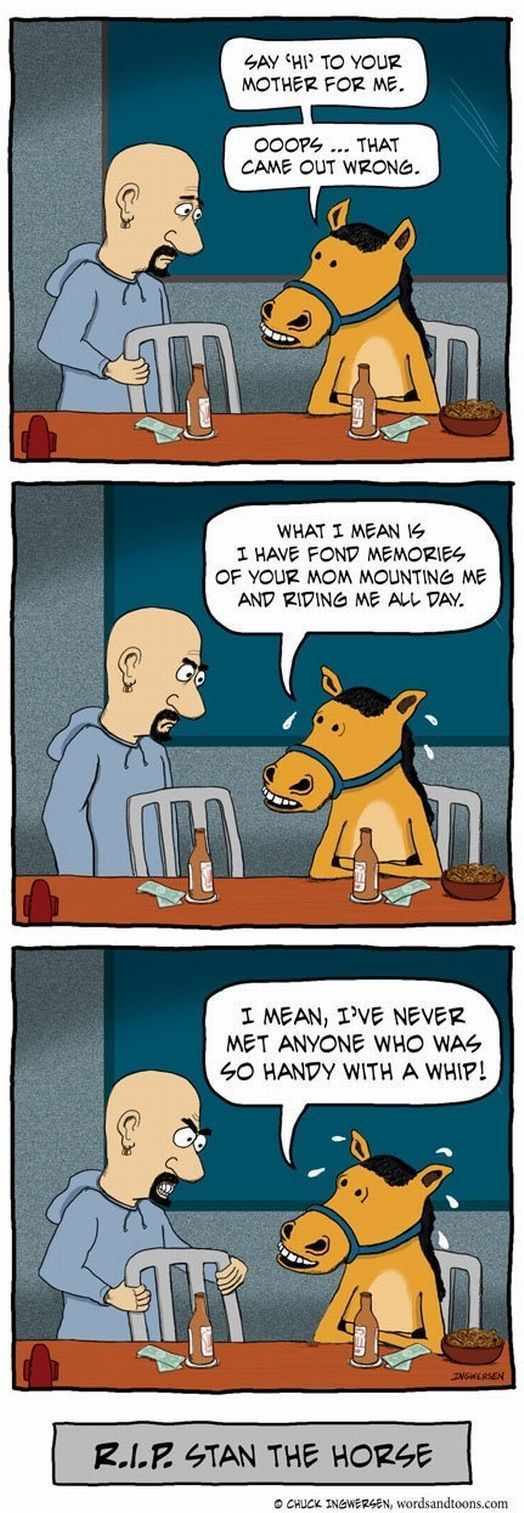 Stan the nervous horse.