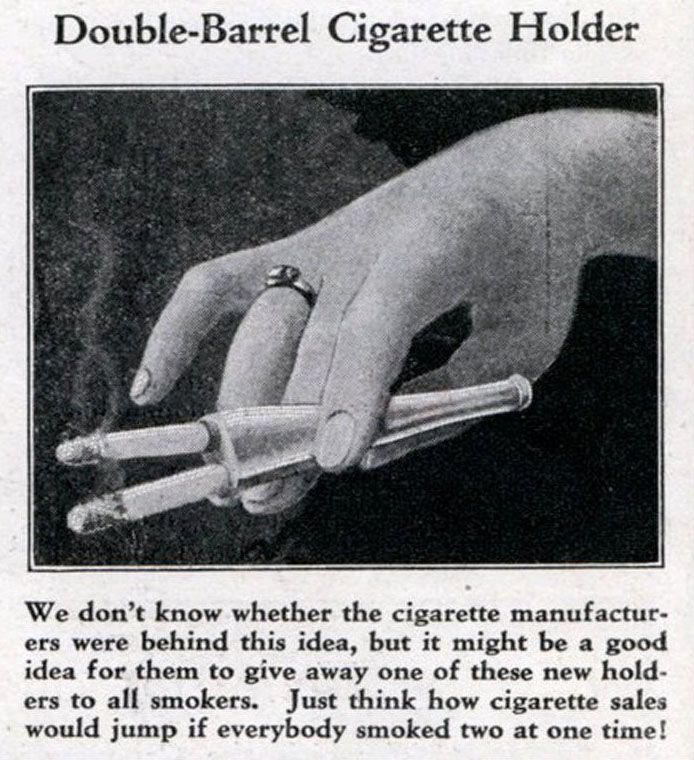 Double-barrel cigarette holder.