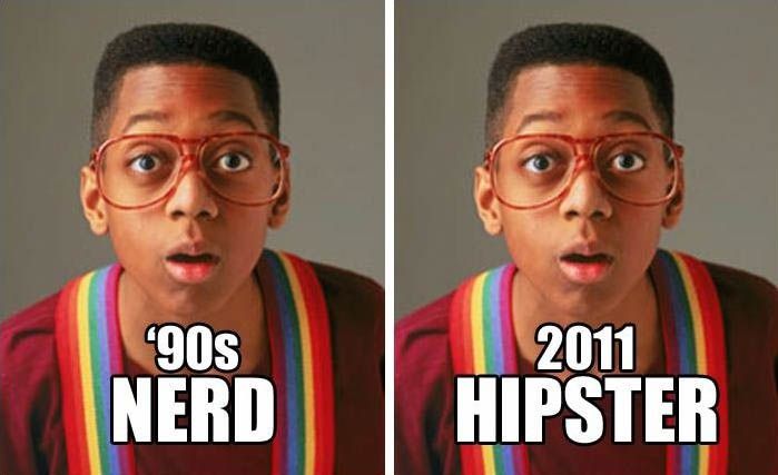 90s nerd vs. 2011 hipster.