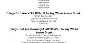 Difficult to say when drunk: