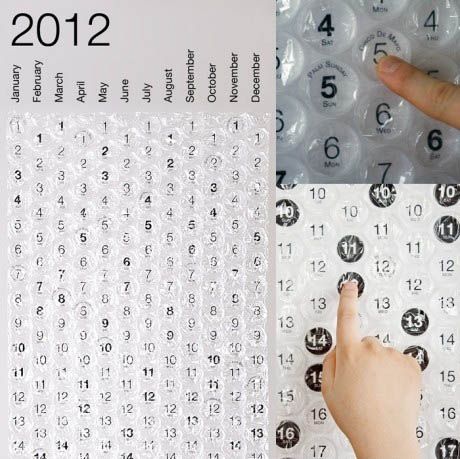 Bubble wrap calendar.