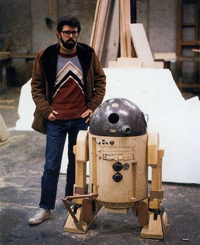 R2D2 before his paint job.