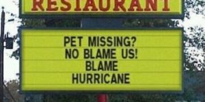 Blame hurricane.