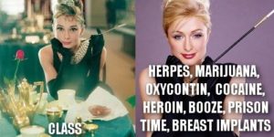 Audrey Hepburn vs. Paris Hilton.