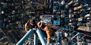 Changing lights of Empire State Building.