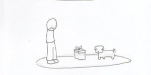 My dog left me a present.