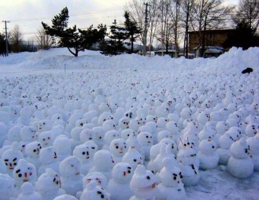 The snowman army.