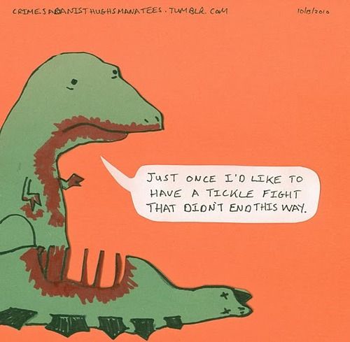 Dinosaur tickle fight :(