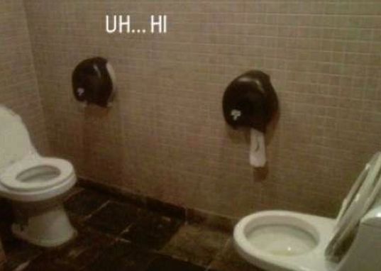 Dueling toilets.