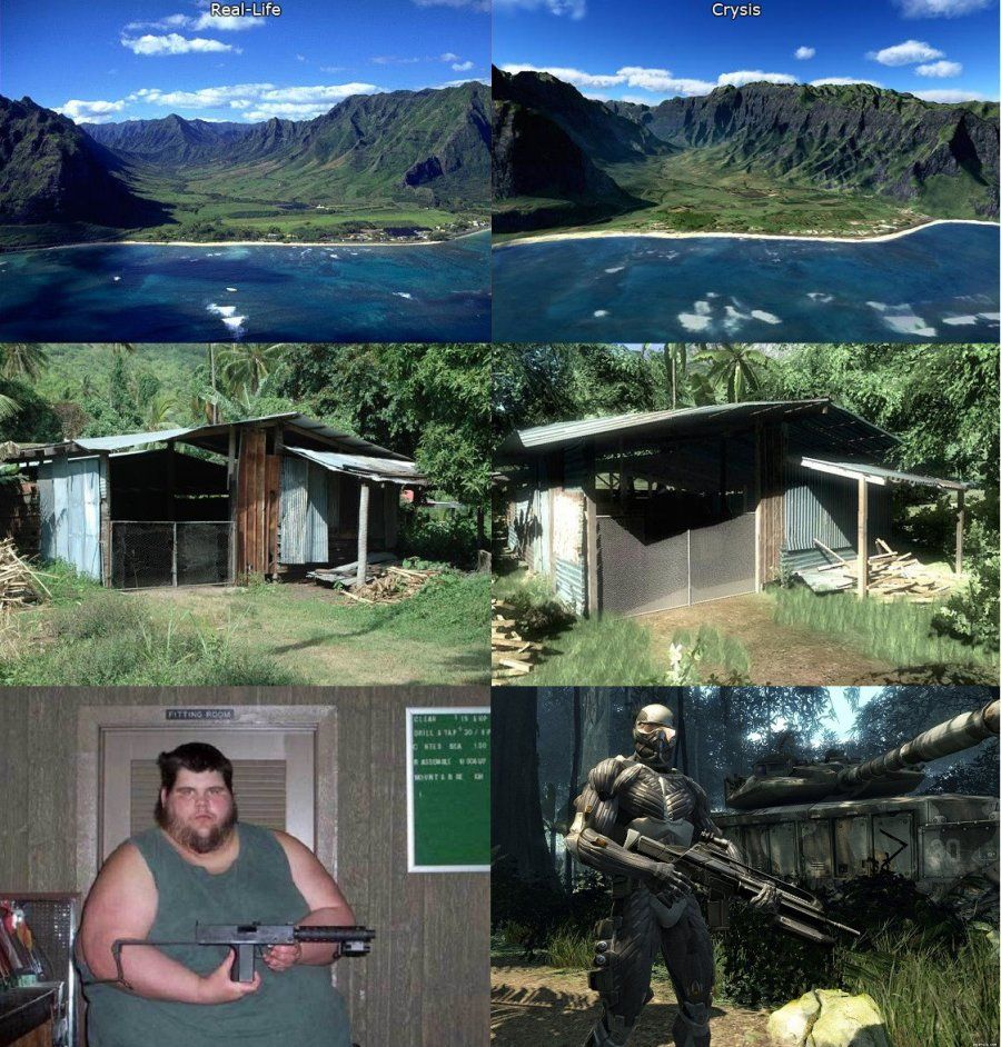 Real-life vs. Crysis.