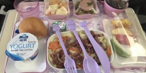 In-flight meal on EVA Airways Hello Kitty Plane