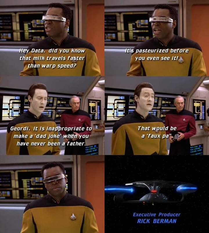 Data did the joke!