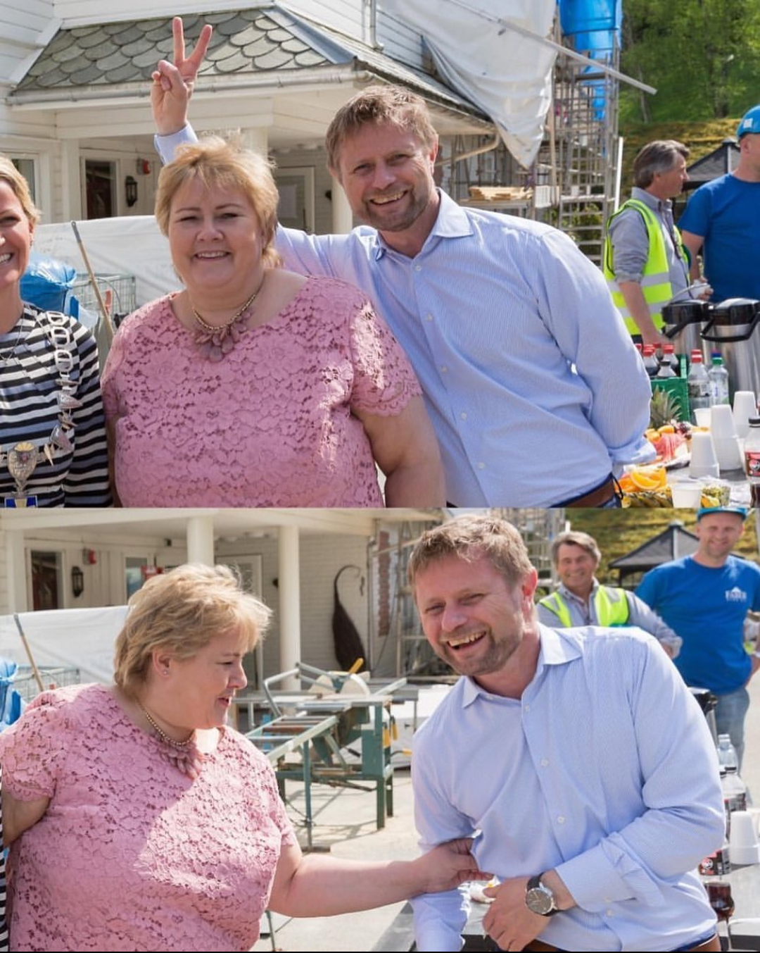 Prime Minister of Norway being infected by the Health Minister