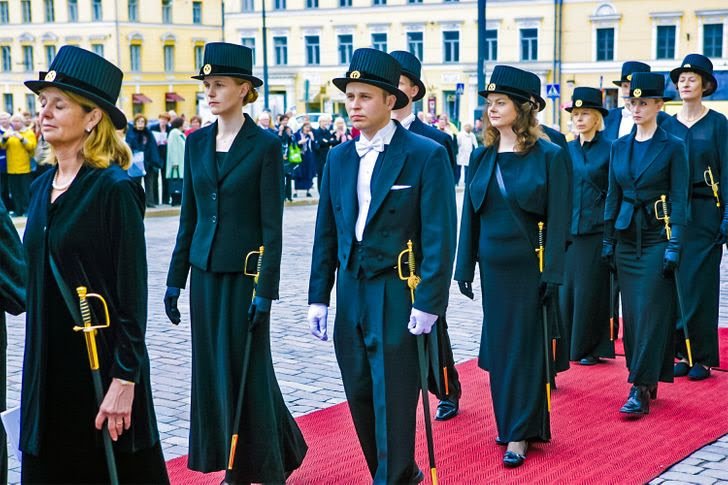 When you get your Doctorate in Finland you get a top hat and a sword for keeps.