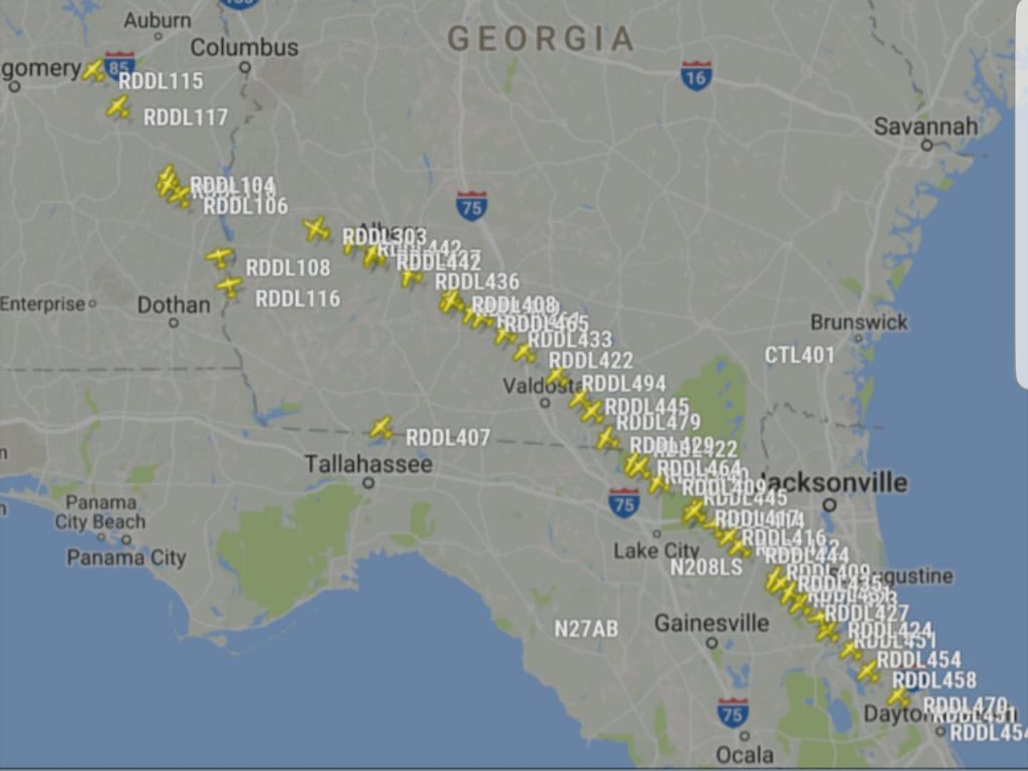 This is what it's like when an entire fleet of  aircraft evacuate.