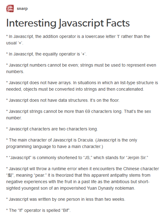 interesting javascript facts