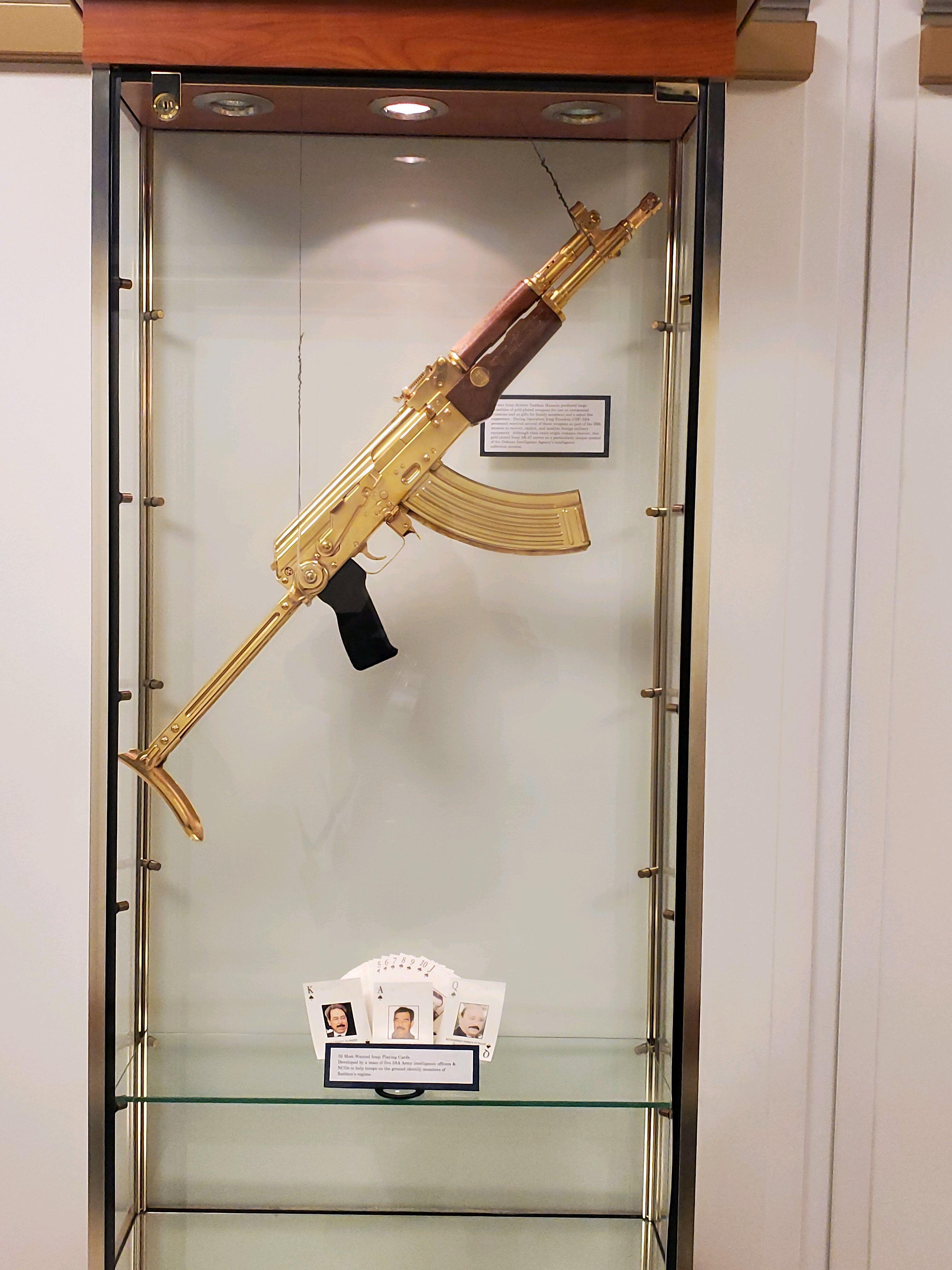 Saddam Hussein's gold AK47, allegedly.