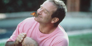 Robin Williams having a moment with a monarch.