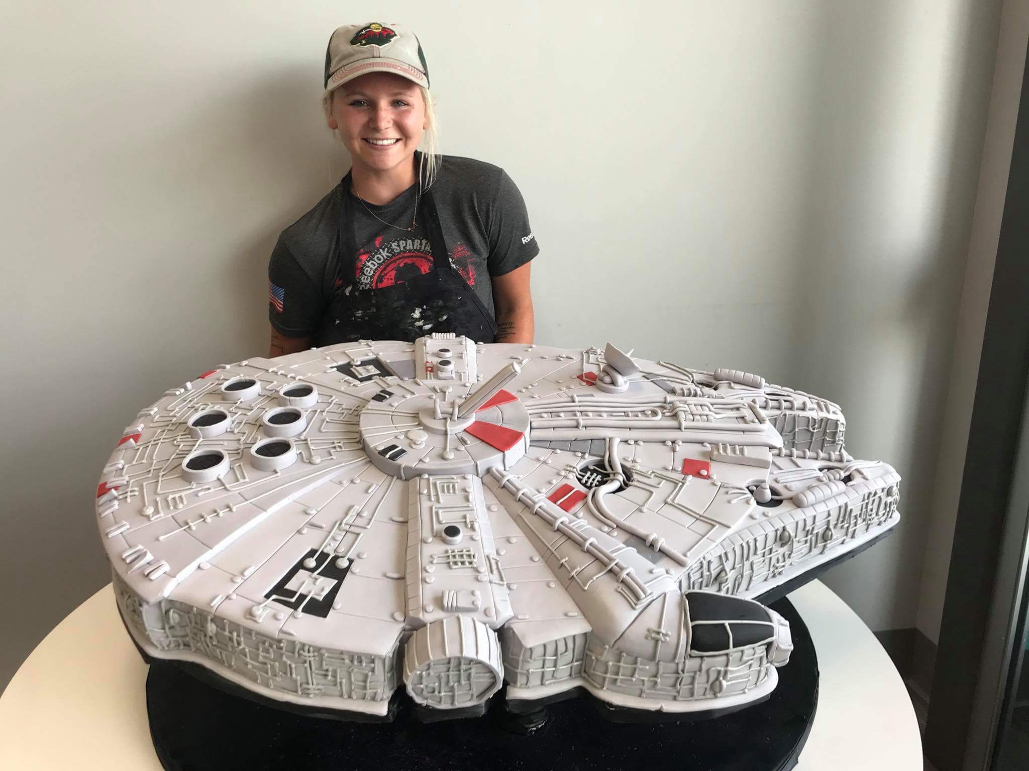 Millennium Falcon cake is 96 percent fondant, probably.