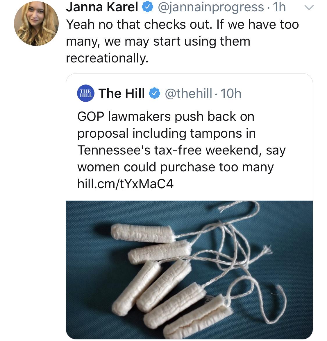 Recreational tampons are ruining families.