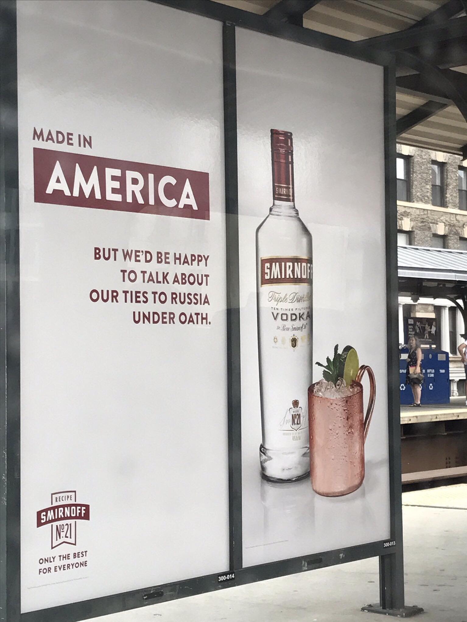 Smirnoff is cheeky.