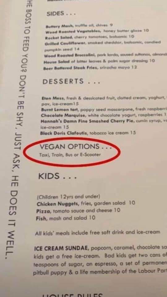 Making sure the vegans always have an option.