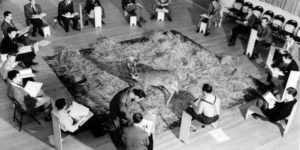 Disney artists study a deer for Bambi ~1942