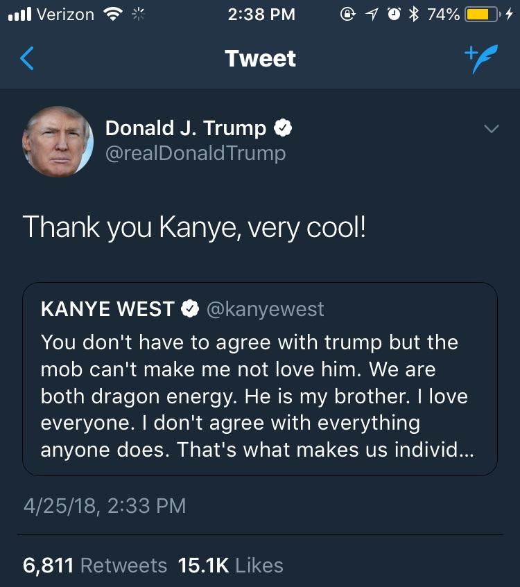 Bigly cool, Kanye.