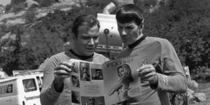 The Captain and Spock catching up on some light reading…