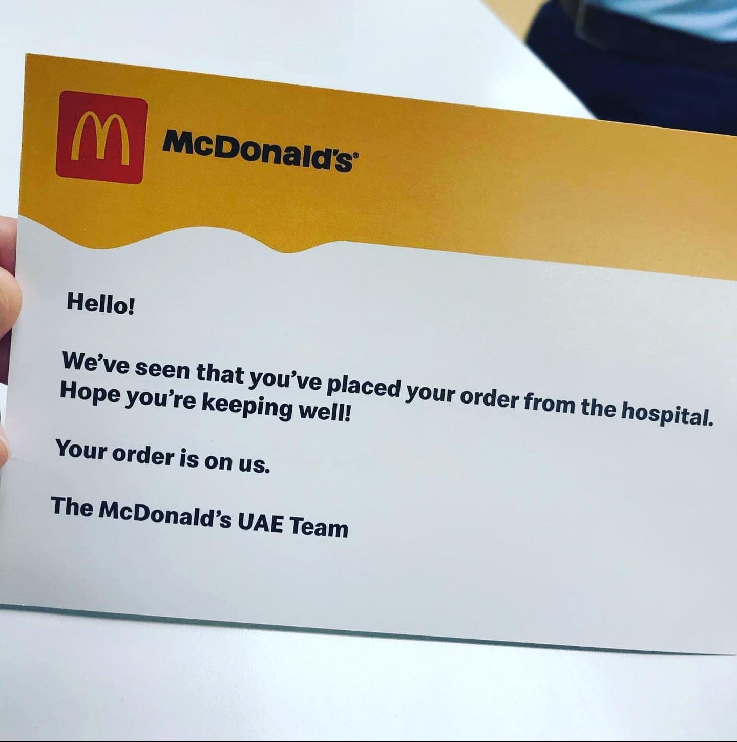 McDonald's paying for a nurse's order is pretty vv cool of them.